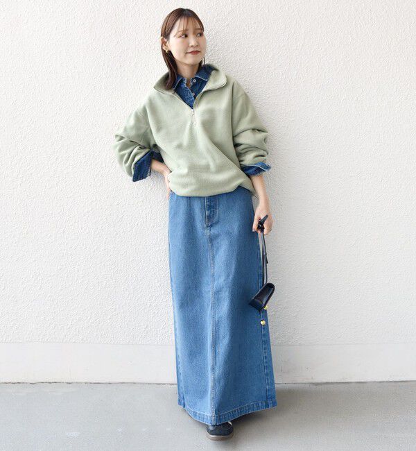 SHIPS for women「〈洗濯機可能〉フリース 裾 ドロスト ハーフ ジップ プルオーバー」|Tシャツ・カットソー|