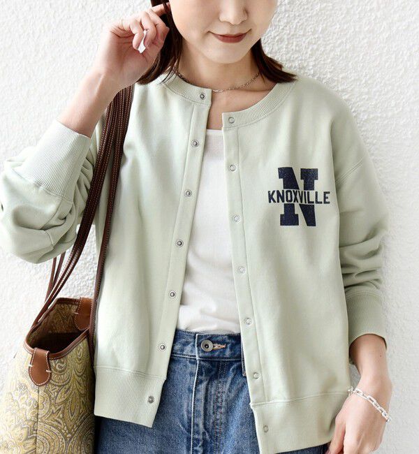 SHIPS for women「【SHIPS別注】TENNESSEE:〈洗濯機可能〉スナップ 釦 スウェット カーディガン」|カーディガン|ミント