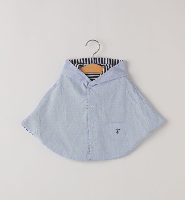 SHIPS KIDS「SHIPS KIDS:ベビー ボーダー リバーシブル コットン ポンチョ」|その他ベビーウェア|