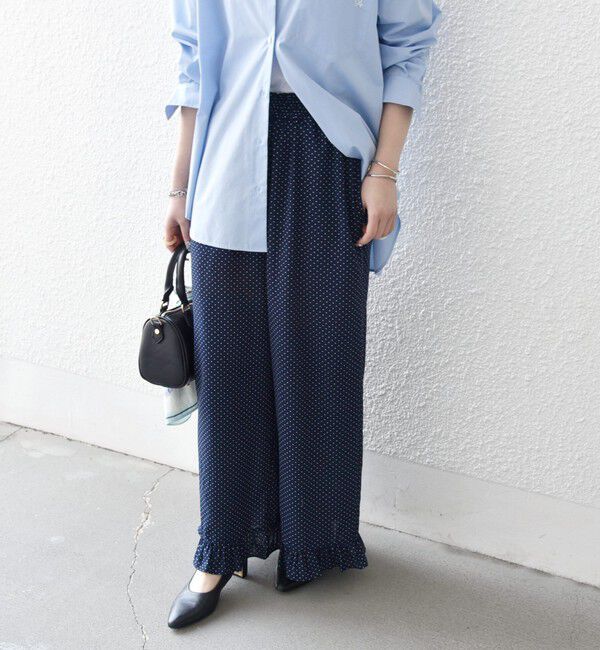 SHIPS any「SHIPS any:〈洗濯機可能〉ドット フリル ワイド イージー パンツ」|その他|