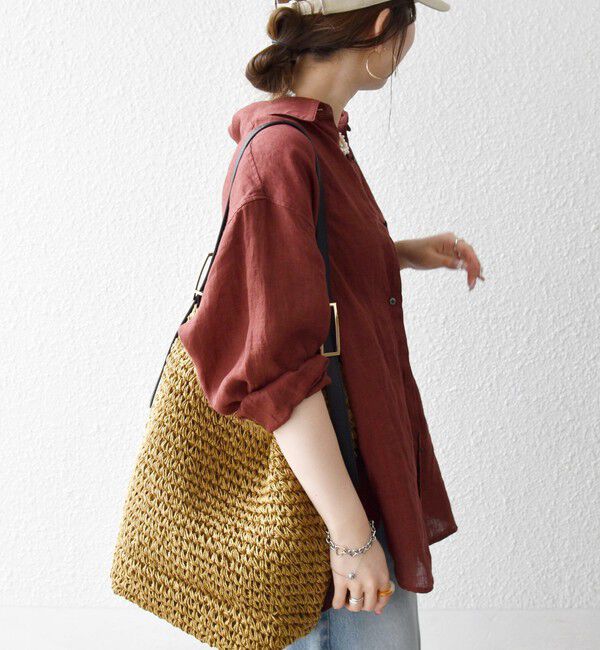 SHIPS any「SHIPS any:〈洗濯機可能〉リネン 刺繍 レギュラー ルーズ シャツ」|シャツ・ブラウス|