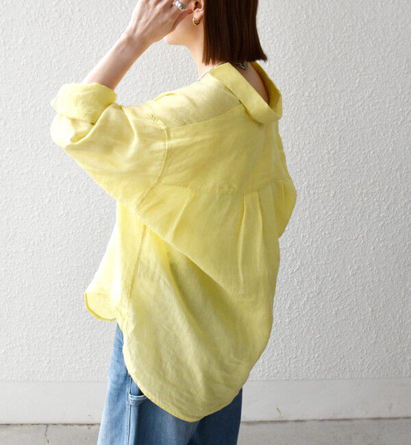 SHIPS any「SHIPS any:〈洗濯機可能〉リネン 刺繍 レギュラー ルーズ シャツ」|シャツ・ブラウス|