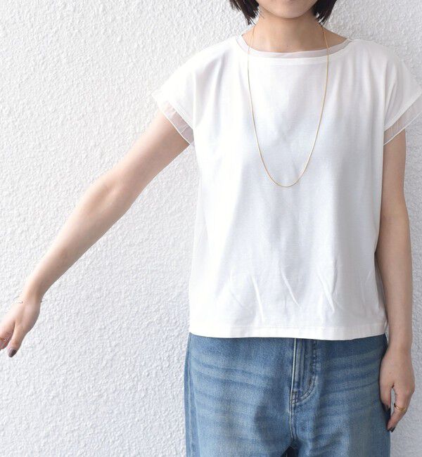 SHIPS Colors 「《予約》SHIPS Colors:〈接触冷感・手洗い可能〉クール タッチ シアー コンビ TEE◆」|Tシャツ・カットソー|