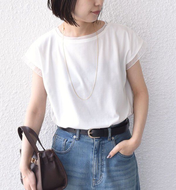 SHIPS Colors 「《予約》SHIPS Colors:〈接触冷感・手洗い可能〉クール タッチ シアー コンビ TEE◆」|Tシャツ・カットソー|