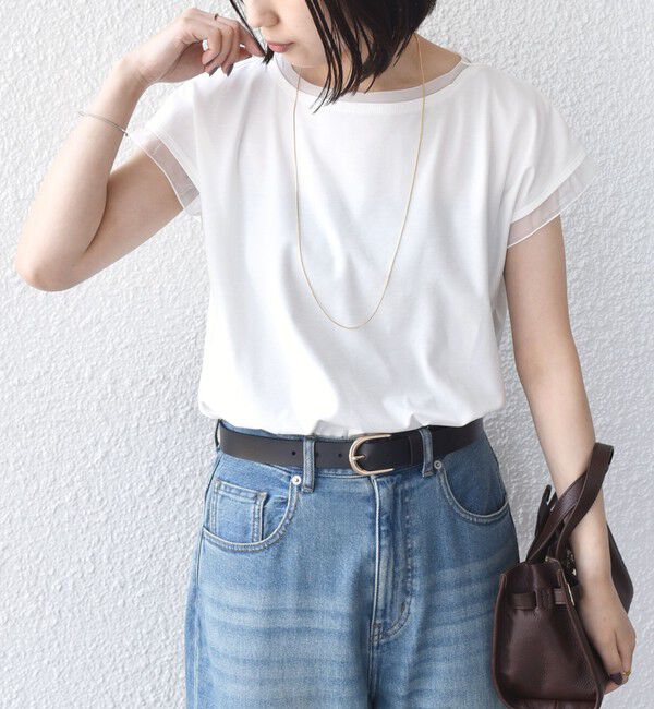 SHIPS Colors 「《予約》SHIPS Colors:〈接触冷感・手洗い可能〉クール タッチ シアー コンビ TEE◆」|Tシャツ・カットソー|