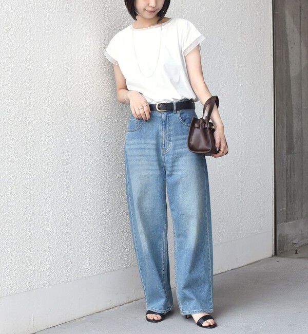 SHIPS Colors 「《予約》SHIPS Colors:〈接触冷感・手洗い可能〉クール タッチ シアー コンビ TEE◆」|Tシャツ・カットソー|