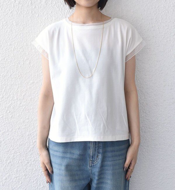 SHIPS Colors 「《予約》SHIPS Colors:〈接触冷感・手洗い可能〉クール タッチ シアー コンビ TEE◆」|Tシャツ・カットソー|