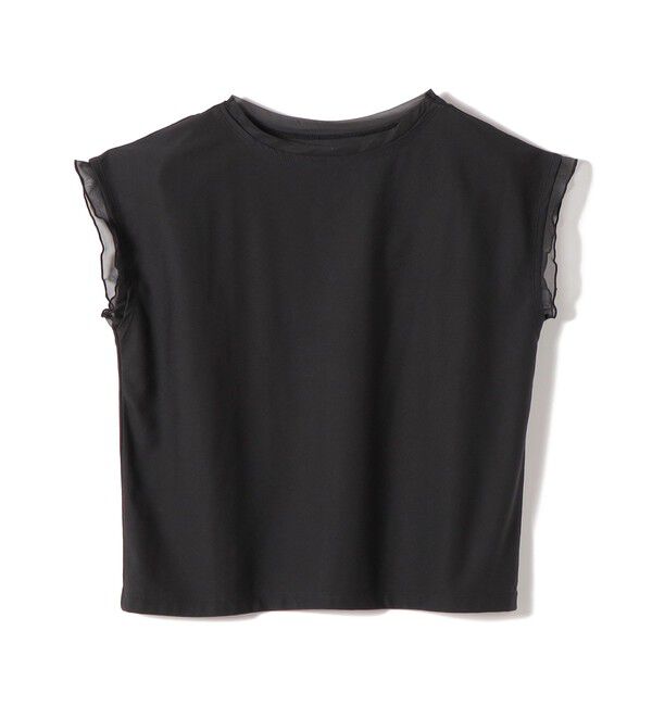 SHIPS Colors 「《予約》SHIPS Colors:〈接触冷感・手洗い可能〉クール タッチ シアー コンビ TEE◆」|Tシャツ・カットソー|ブラック