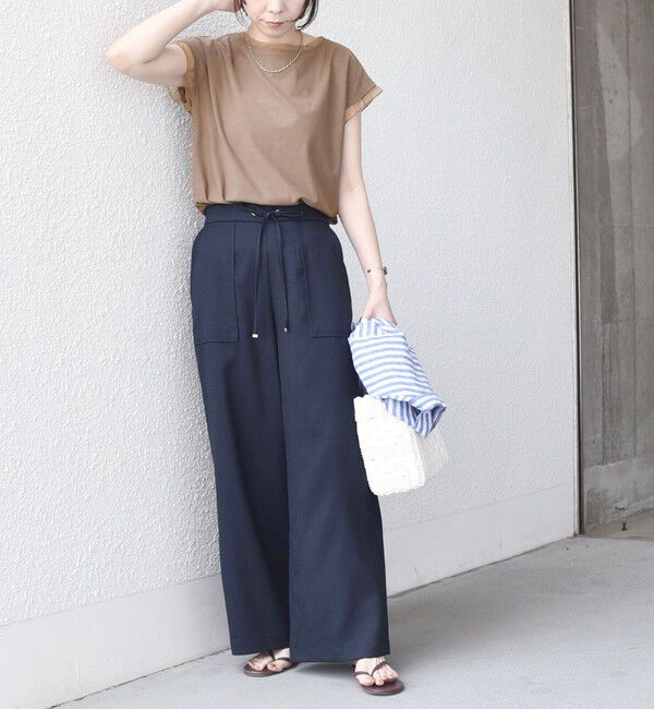 SHIPS Colors 「《予約》SHIPS Colors:〈接触冷感・手洗い可能〉クール タッチ シアー コンビ TEE◆」|Tシャツ・カットソー|