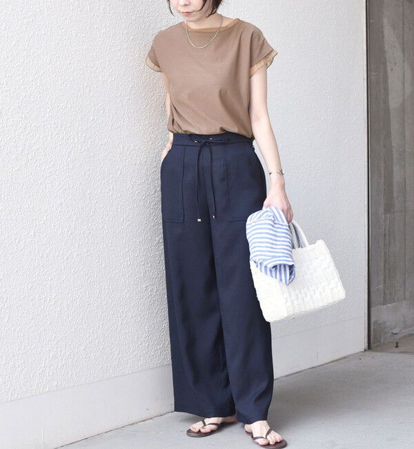 SHIPS Colors 「《予約》SHIPS Colors:〈接触冷感・手洗い可能〉クール タッチ シアー コンビ TEE◆」|Tシャツ・カットソー|