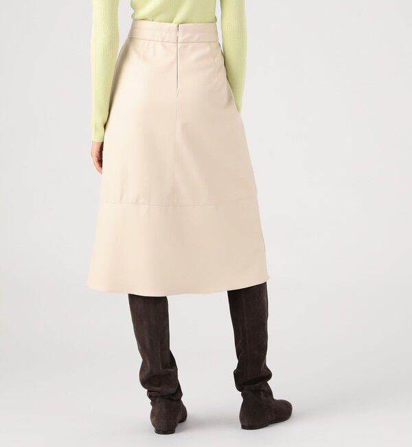 Ballsey「レザーライククロス トラペーズスカート」|台形|