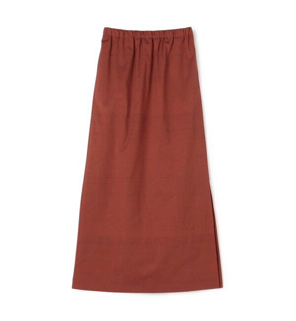 CABaN「シルクネップストレッチ ロングスカート」|スカート|37 ダークレッド