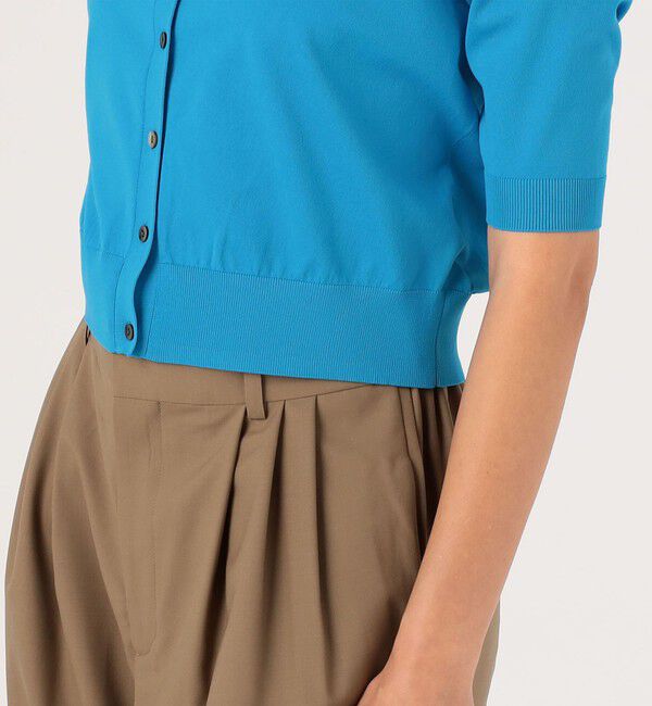 CABaN「ファインポリエステル ハーフスリーブポケットカーディガン」|カーディガン|