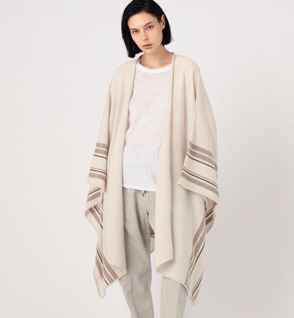 JAMES PERSE「リサイクルカシミヤストライプ ポンチョ ARBC0561」|カーディガン|