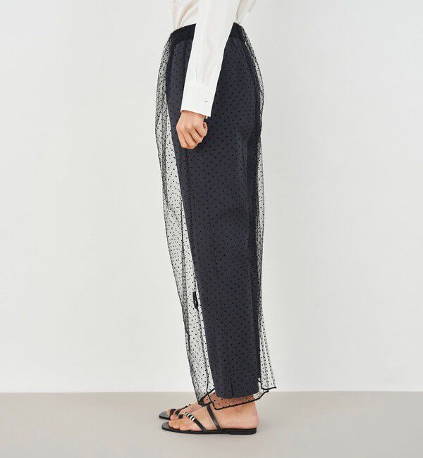 DES PRES「ナイロンチュールドット ペンシルスカート」|タイト|