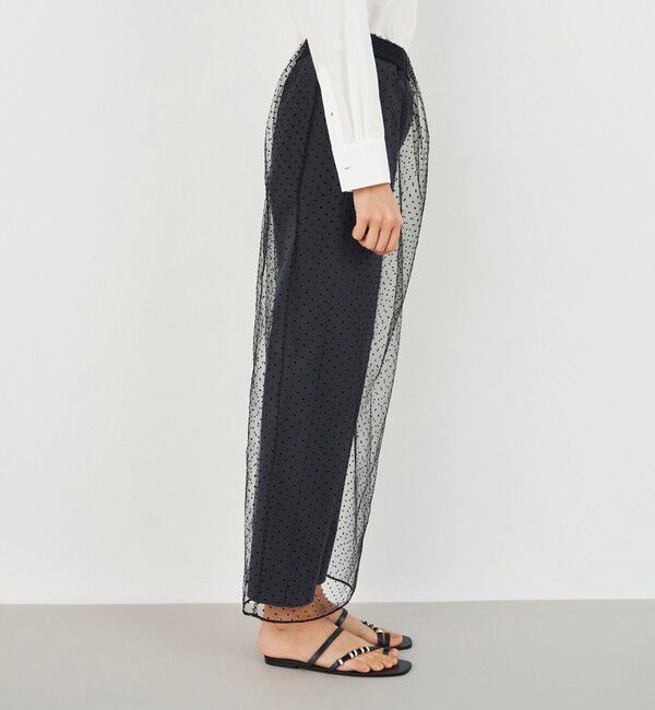 DES PRES「ナイロンチュールドット ペンシルスカート」|タイト|