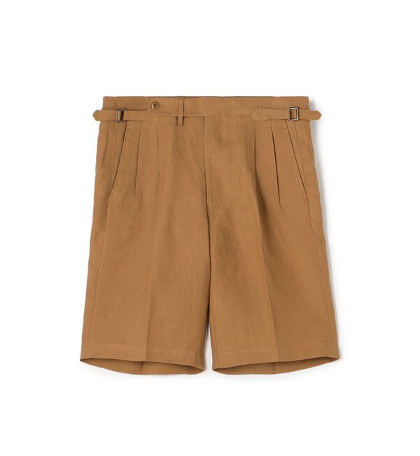 TOMORROWLAND MENS「ベルジャンリネン 2プリーツショーツ」|その他|45 キャメル