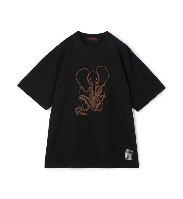 CABaN「CABaN ドライスビンコットン ELEPHANTエンブロイダリー Tシャツ」|Tシャツ・カットソー|18 ブラック系