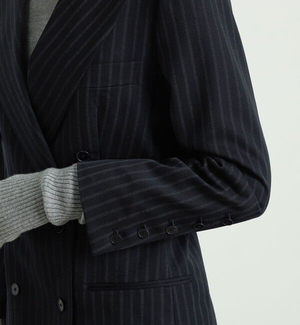 BACCA「ストライプギャバ ダブルテーラードジャケット」|テーラードジャケット|