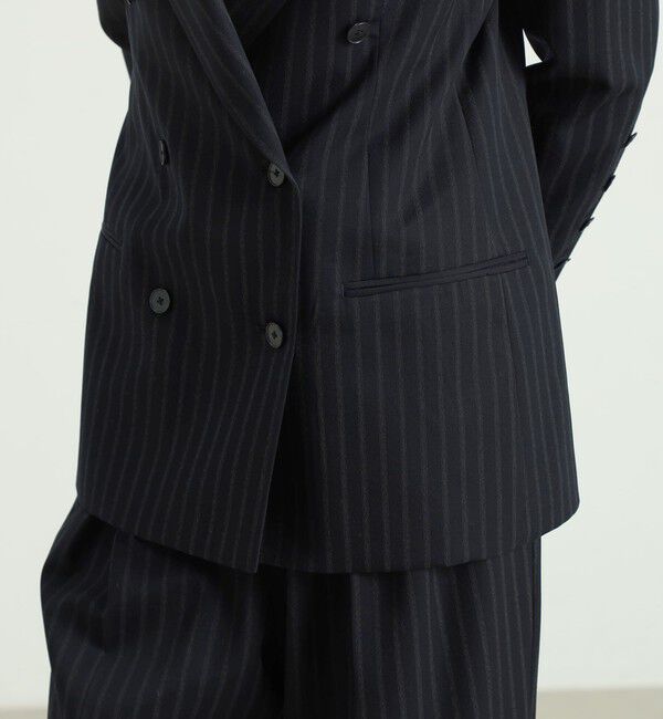 BACCA「ストライプギャバ ダブルテーラードジャケット」|テーラードジャケット|