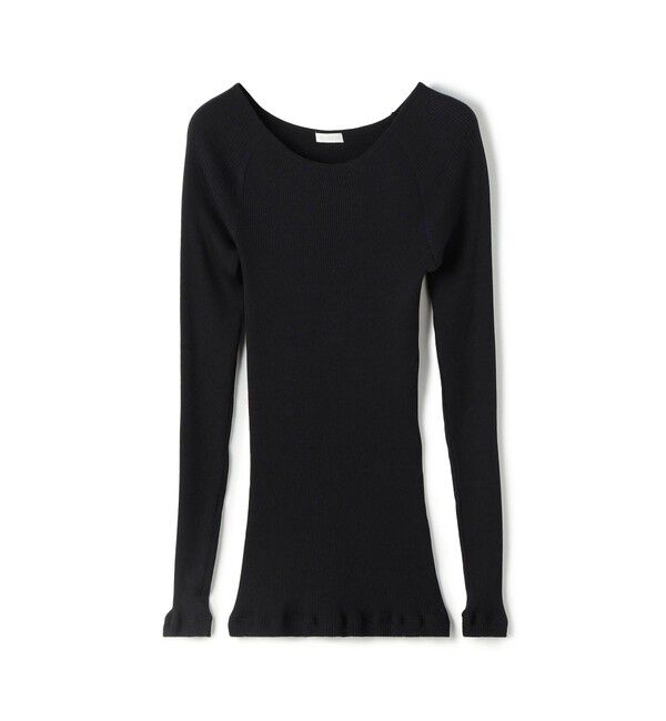 GALERIE VIE「コットンシルクリブ ラウンドネックプルオーバー」|Tシャツ・カットソー|19 ブラック