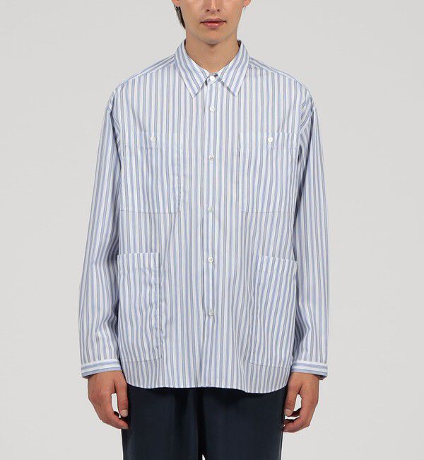 TOMORROWLAND MENS「コットン ストライプ マルチポケットシャツ」|シャツ・ブラウス|