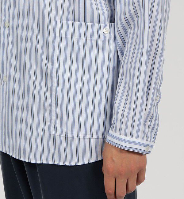 TOMORROWLAND MENS「コットン ストライプ マルチポケットシャツ」|シャツ・ブラウス|