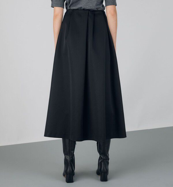 DES PRES「ナイロンハイカウントダブルクロス タックフレアスカート」|フレア|