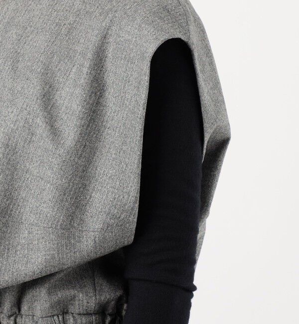 DES PRES「ウールサキソニーストレッチ ウエストギャザーワンピース」|ワンピース|