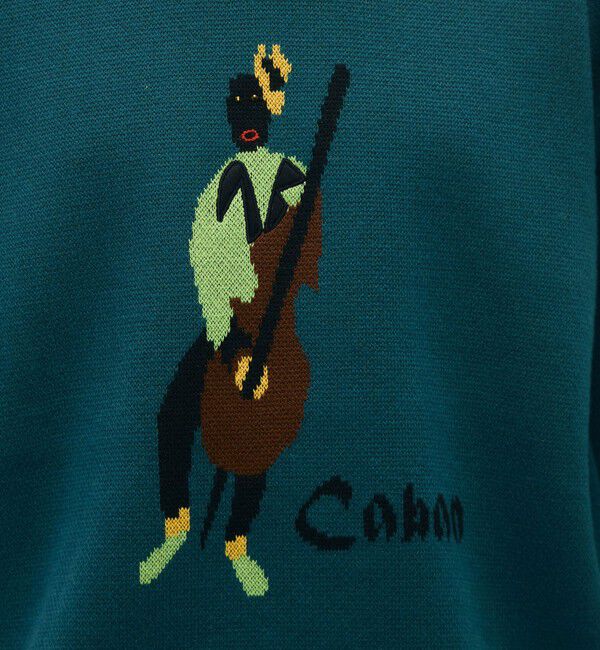 CABaN「CABaN コットンカシミヤジャカード JAZZ WOODBASE クルーネックプルオーバー」|ニット・セーター|