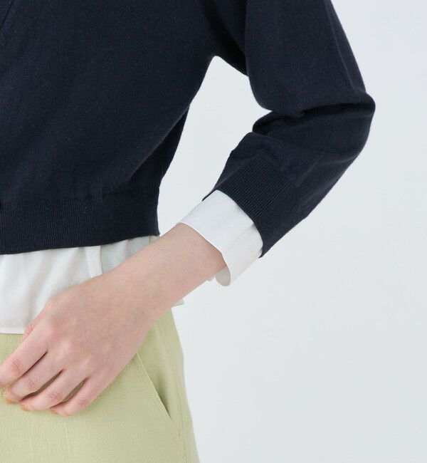 MACPHEE「ファブリックコンビ ダブルボタンカーディガン」|カーディガン|