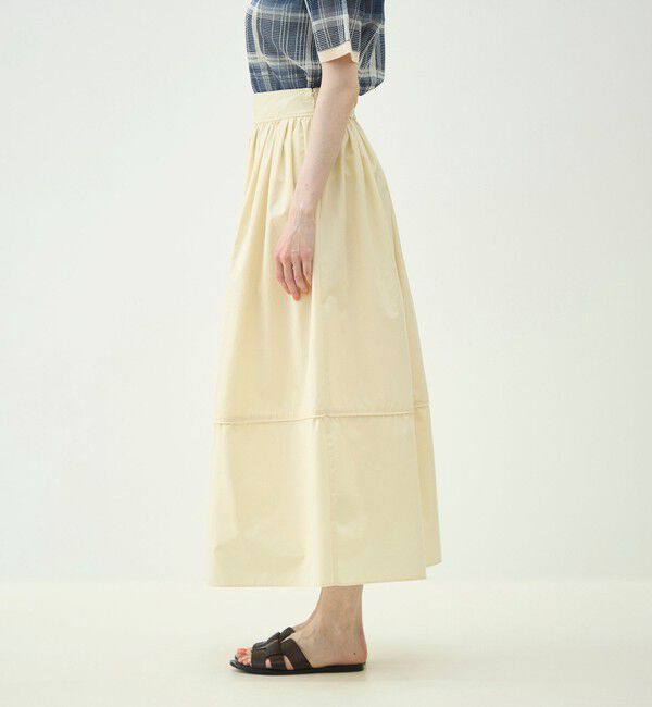MACPHEE「クリスピータフタ ギャザーマキシスカート」|フレア|