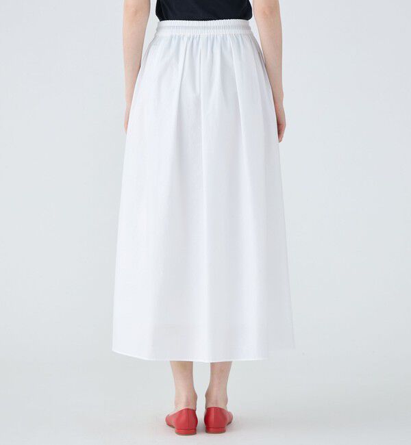 MACPHEE「【WEB限定】クリスピータフタ ギャザーロングスカート」|フレア|