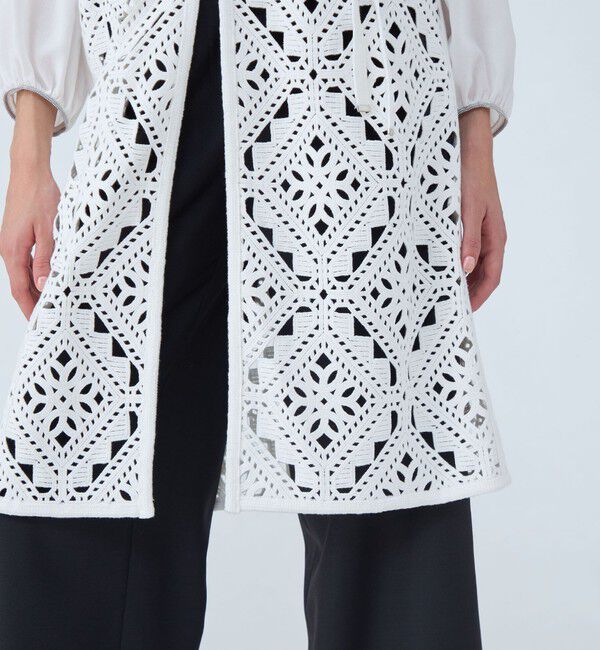 Ballsey「ダイヤモチーフエンブロイダリー ロングジレ」|ベスト・ジレ|