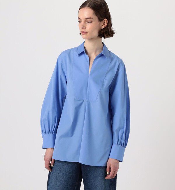 MACPHEE「コットンブロード スキッパーシャツ」|シャツ・ブラウス|