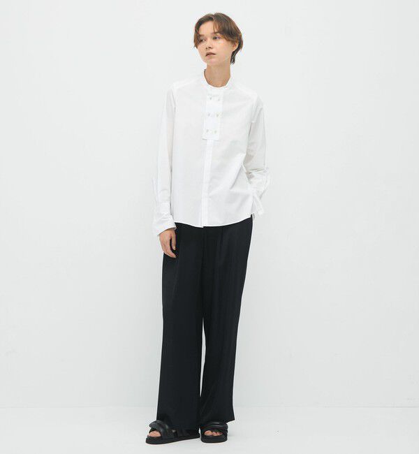 CABaN「コットンブロードコンビ ダブルボタンシャツ」|シャツ・ブラウス|