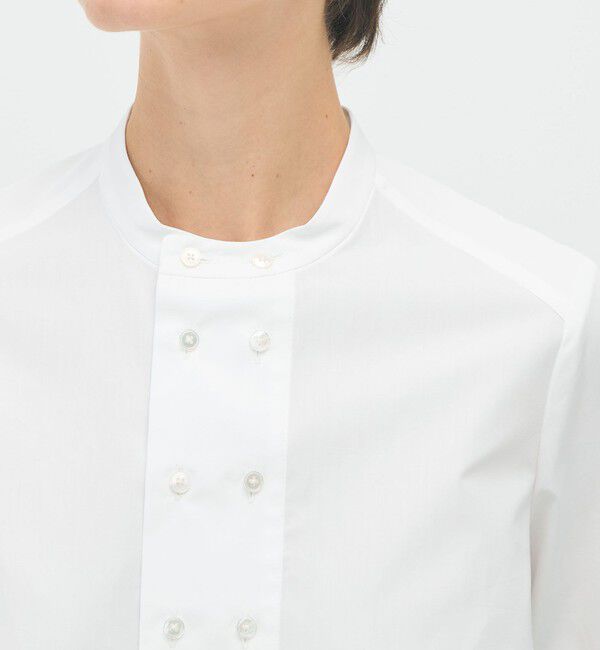 CABaN「コットンブロードコンビ ダブルボタンシャツ」|シャツ・ブラウス|