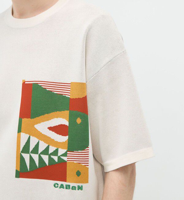 CABaN「CABaN フィッシュジャカード ハーフスリーブプルオーバー」|ニット・セーター|