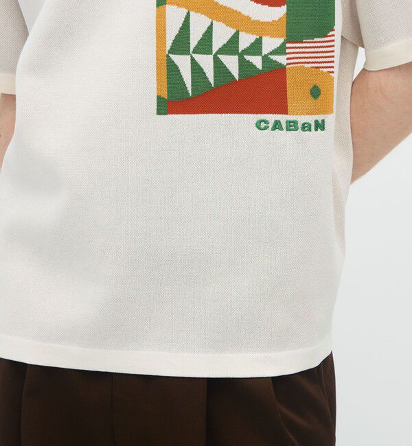 CABaN「CABaN フィッシュジャカード ハーフスリーブプルオーバー」|ニット・セーター|