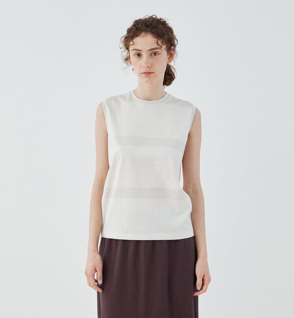 GALERIE VIE「ファインコットン ノースリーブプルオーバー」|Tシャツ・カットソー|