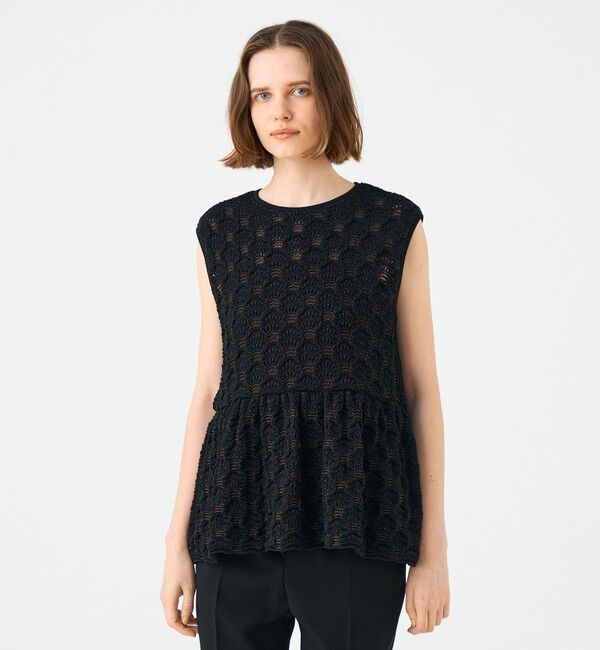 Ballsey「バンピーポリエステル ノースリーブブラウス」|ニット・セーター|