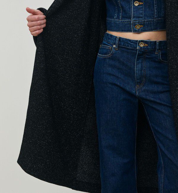 DES PRES「ノイジーインレーステッチ ロングコート」|ノーカラーコート|