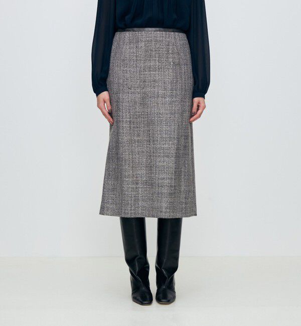 TOMORROWLAND collection「ロービングツイード セミタイトスカート」|タイト|