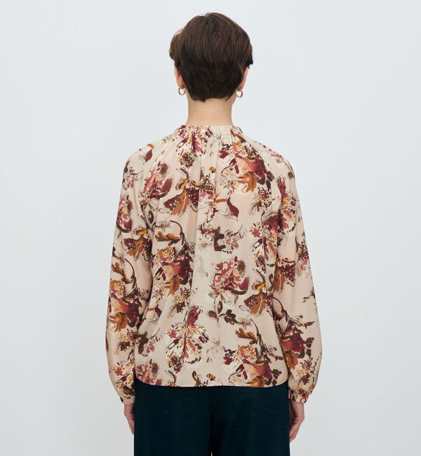 TOMORROWLAND collection「オータムガーデンプリント ネックギャザーブラウス」|シャツ・ブラウス|