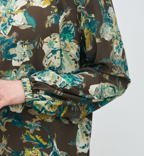 TOMORROWLAND collection「オータムガーデンプリント ネックギャザーブラウス」|シャツ・ブラウス|