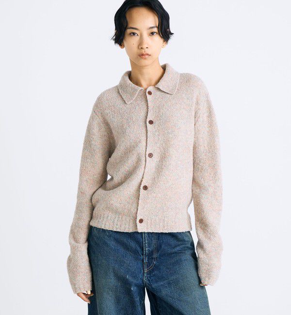 Edition「ブークレーニット ポロカーディガン」|ニット・セーター|