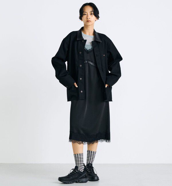 Edition「カットオフ ブラックデニム カバーオール」|ブルゾン・スタジャン|