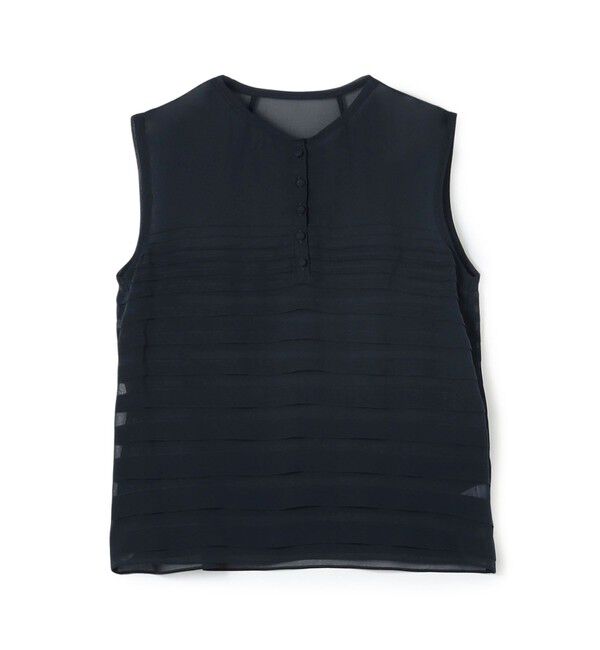 TOMORROWLAND collection「シルクシフォン ノースリーブブラウス」|シャツ・ブラウス|69 ネイビー