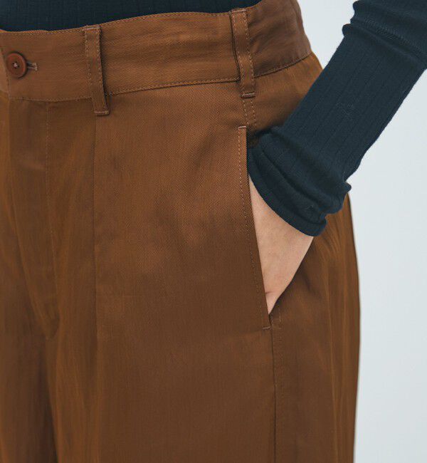 MACPHEE「レーヨンナイロンカルゼ タックワイドパンツ」|その他|