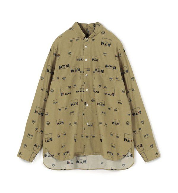 TOMORROWLAND MENS「コットンシルクプリント ロングスリーブシャツ」|シャツ・ブラウス|46 ベージュ系